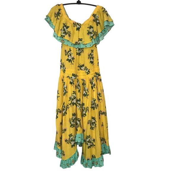 Matilda Jane Hooked On A Feeling Dress Women's M 100% Rayon Floral Off Shoulder - Picture 4 of 11